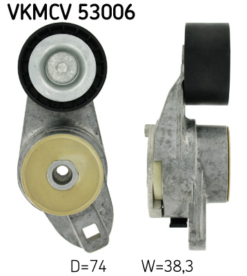 diržo įtempiklis, V formos rumbuotas diržas - VKMCV 53006 SKF